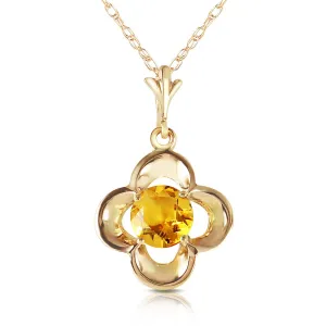 0.55 Carat 14K Solid Yellow Gold Sigh Of Relief Citrine Necklace