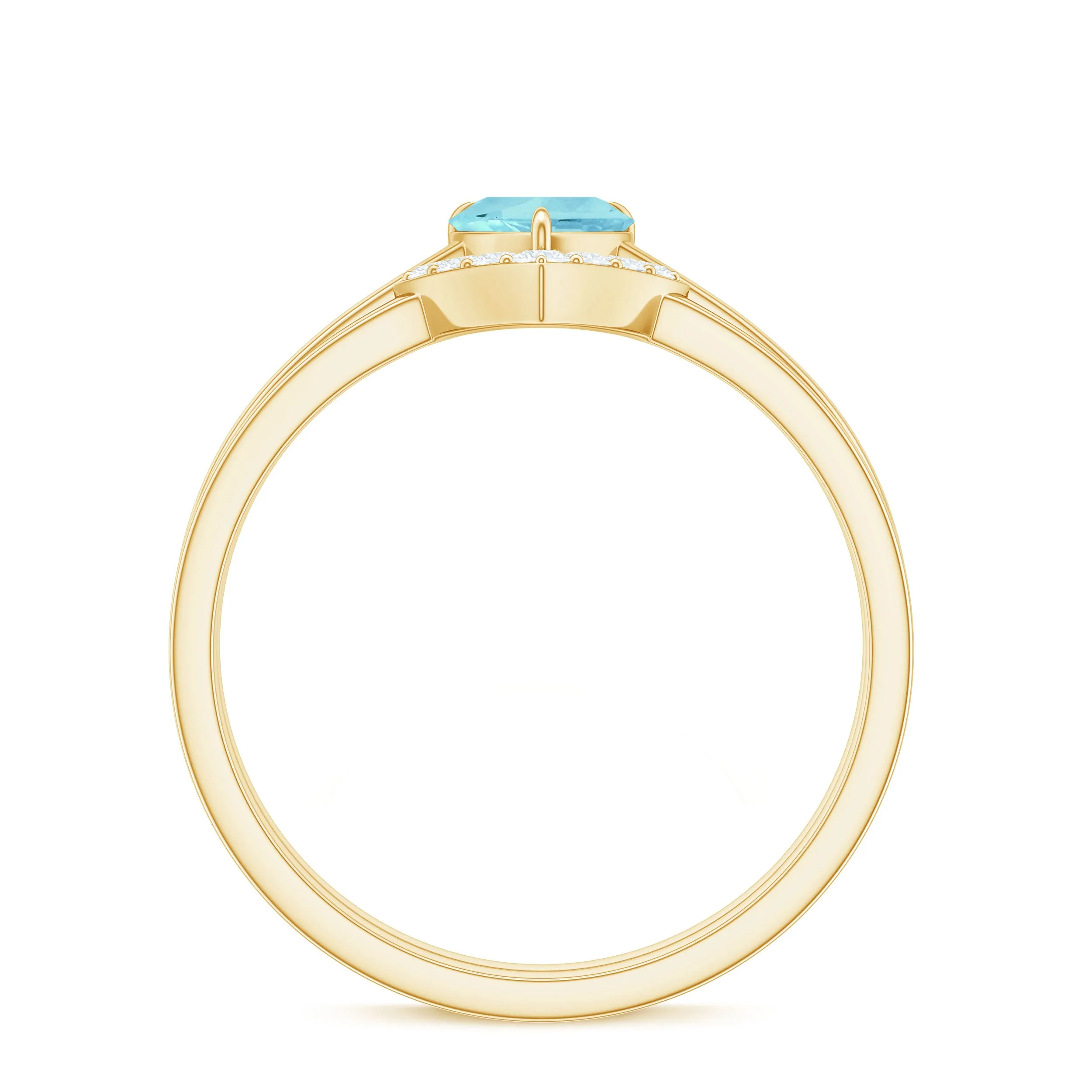 1 CT Real Sky Blue Topaz and Diamond Ring Set