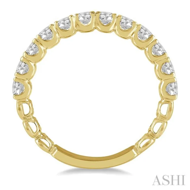 1 ctw Lattice Round Cut Diamond Wedding Band in 14K Yellow Gold