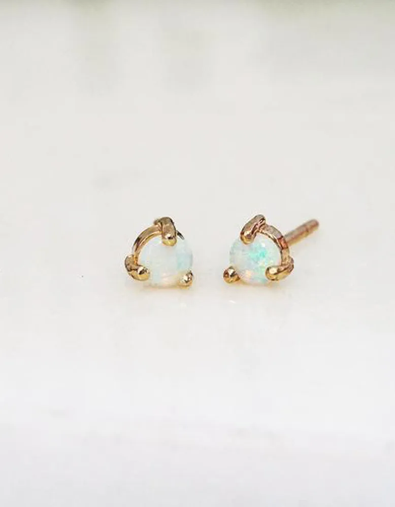 14K Gold Dream Opal Single Stud Earring