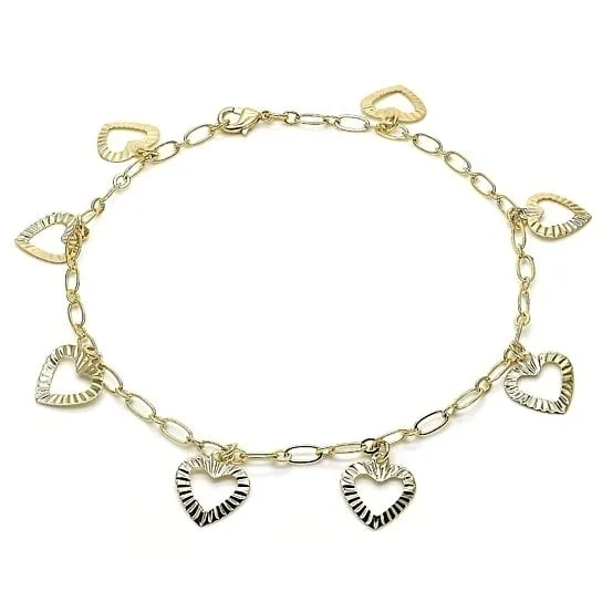 14K Gold Fill Heart Anklet