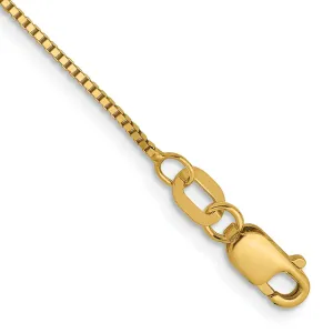 14k Yellow Gold Box Anklet