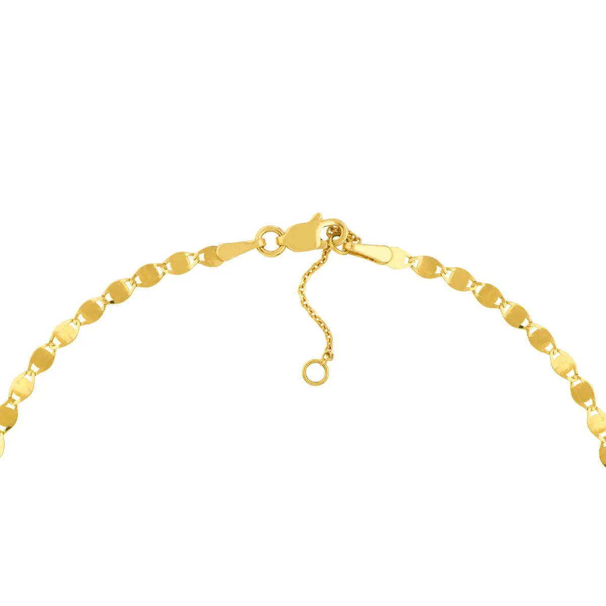 14K Yellow Gold Valentino Chain Adjustable Anklet