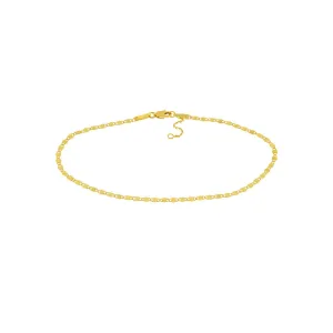 14K Yellow Gold Valentino Chain Adjustable Anklet