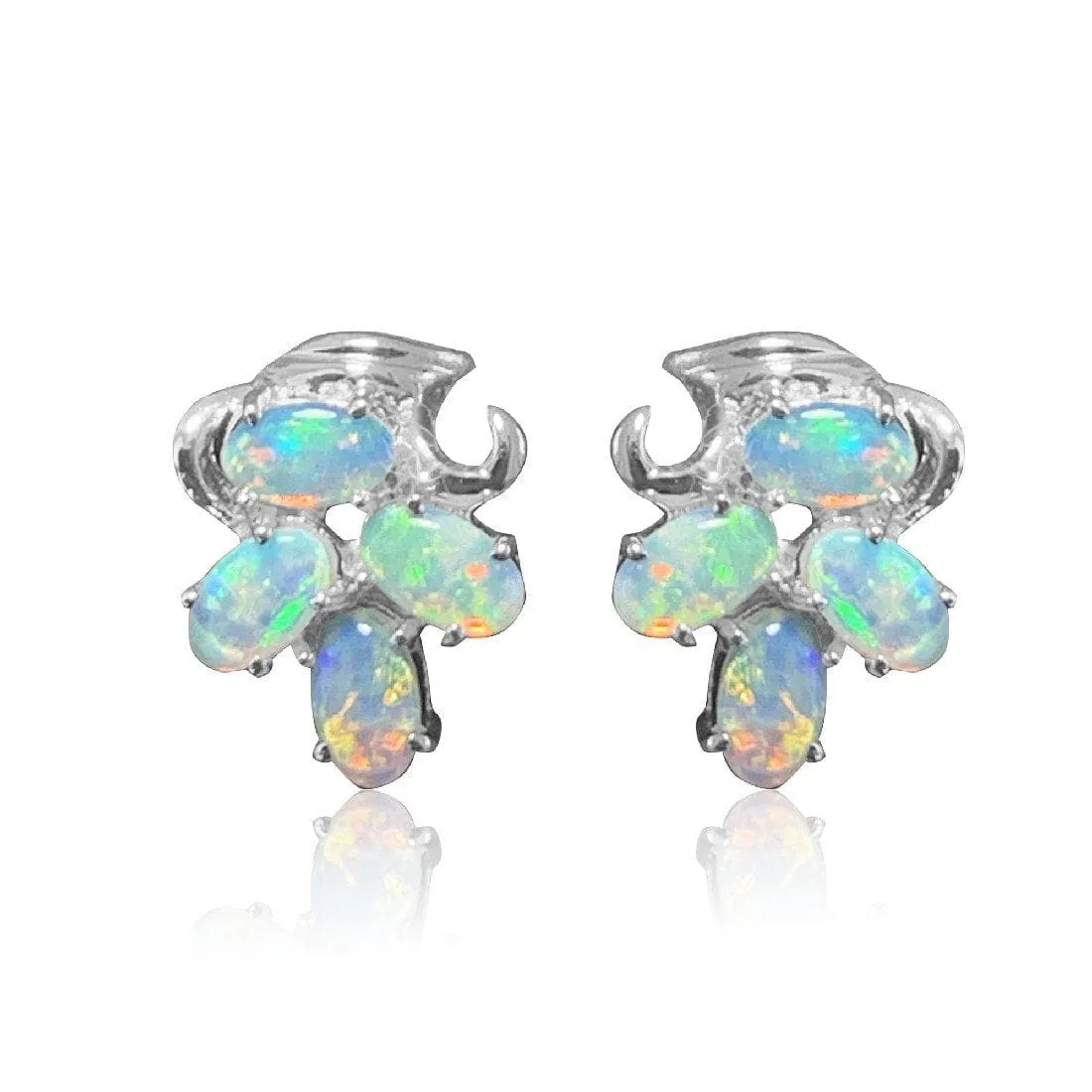 14kt White Gold Opal earrings