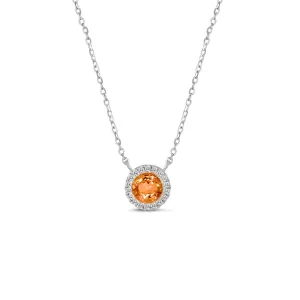 14KW 18D0.10CT,1CT0.31CT,ROUND DIAMOND/CITRINE NK  (118N402276W14CT1)