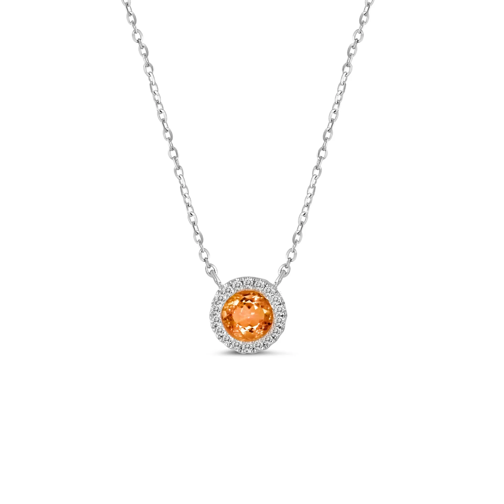 14KW 18D0.10CT,1CT0.31CT,ROUND DIAMOND/CITRINE NK  (118N402276W14CT1)