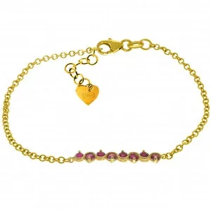 1.55 Carat 14K Solid Yellow Gold Bracelet Natural Ruby