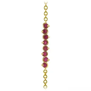 1.55 Carat 14K Solid Yellow Gold Bracelet Natural Ruby