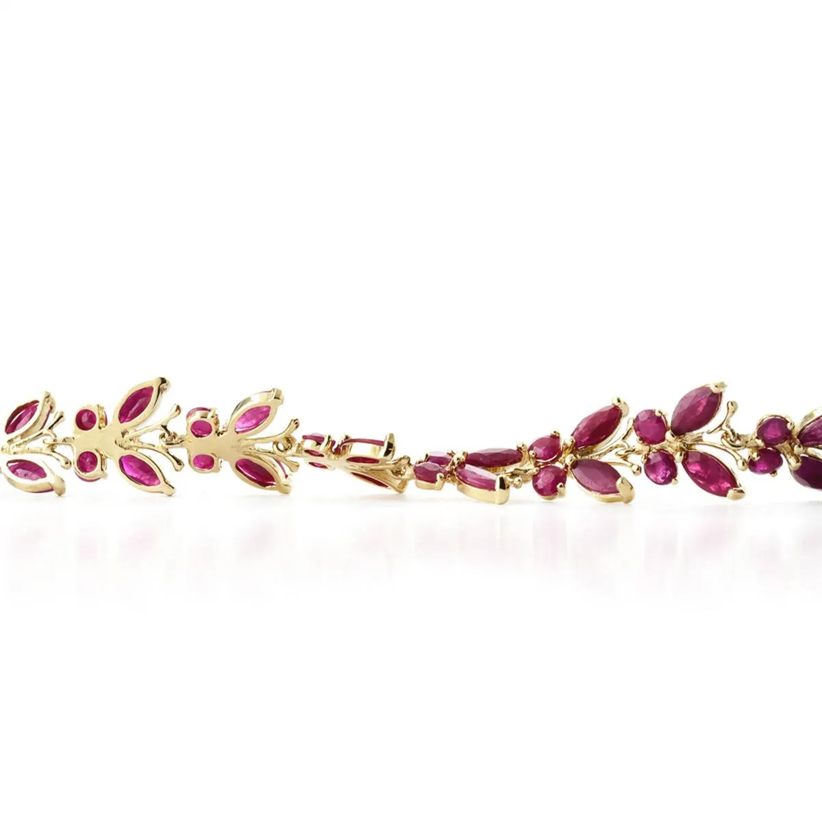 16.5 Carat 14K Solid Yellow Gold Butterfly Bracelet Natural Ruby