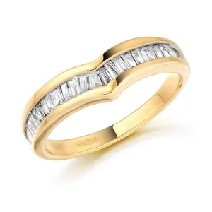 18ct Gold 0.50ct Diamond Wishbone Wedding Ring