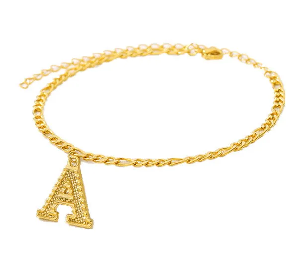 18K Gold-Filled Letter Initial Anklet