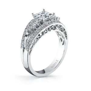 18K White Gold Diamond Engagement Ring