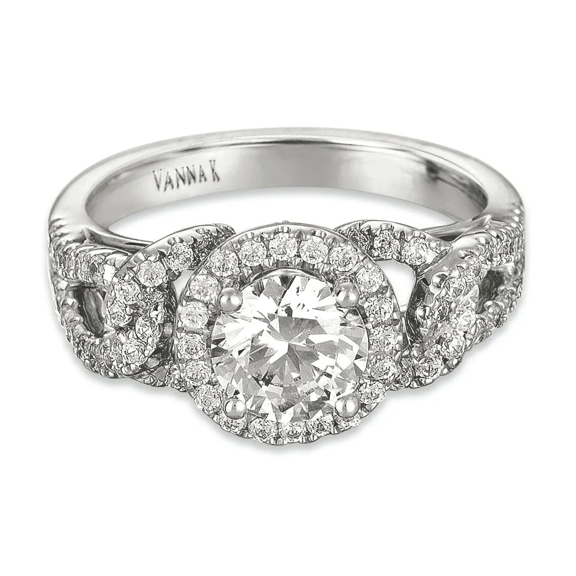 18K White Gold Diamond Engagement Ring