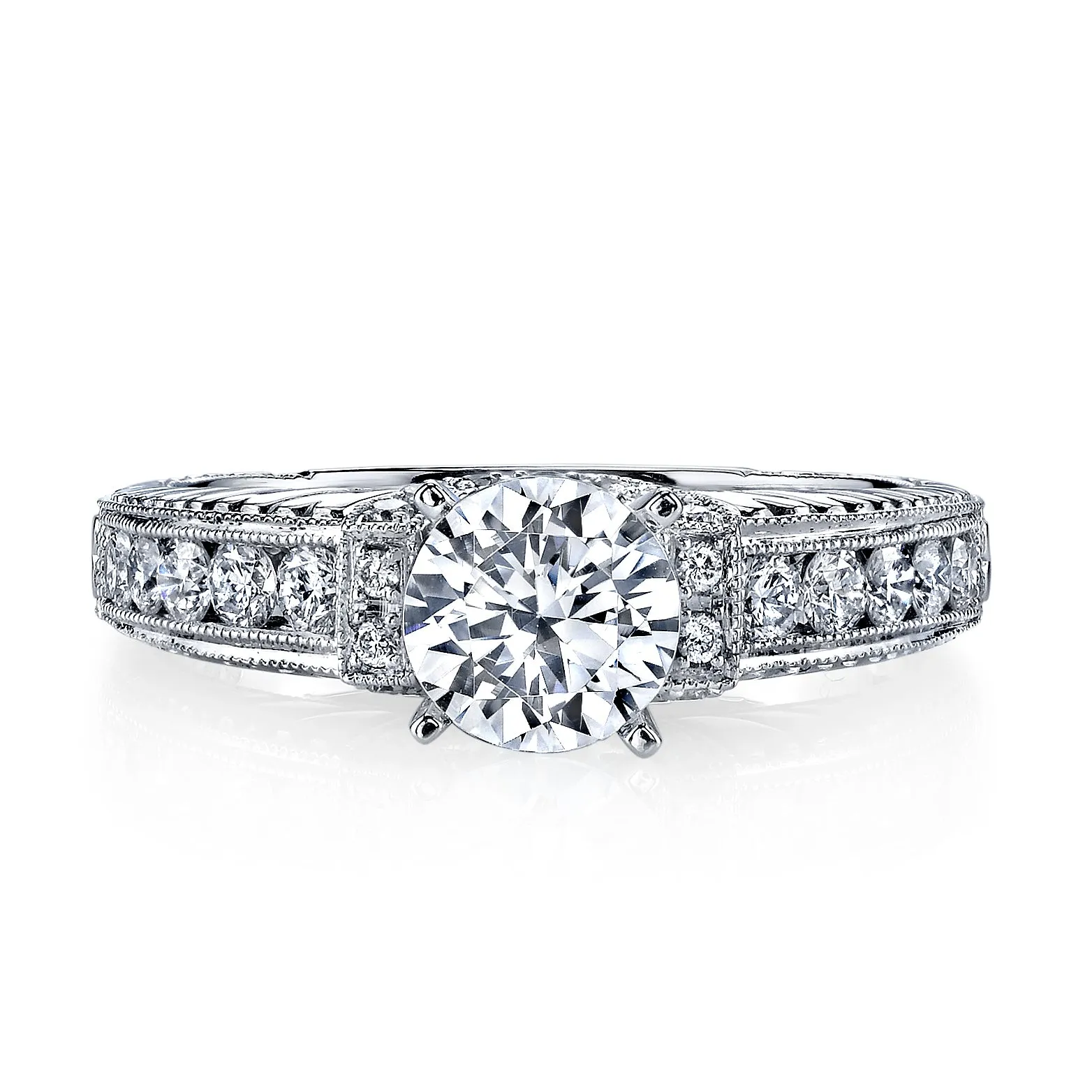 18K White Gold Diamond Engagement Ring