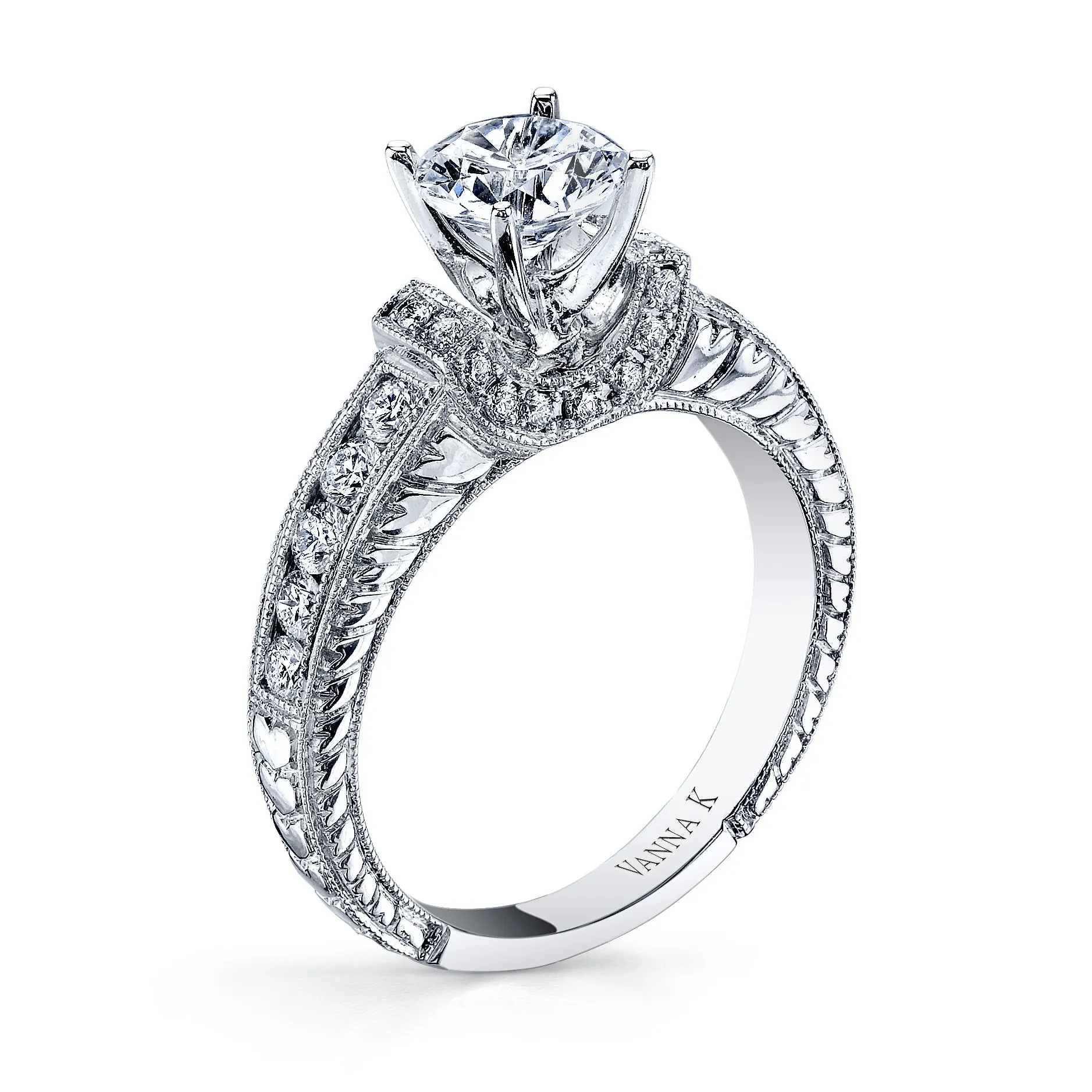 18K White Gold Diamond Engagement Ring