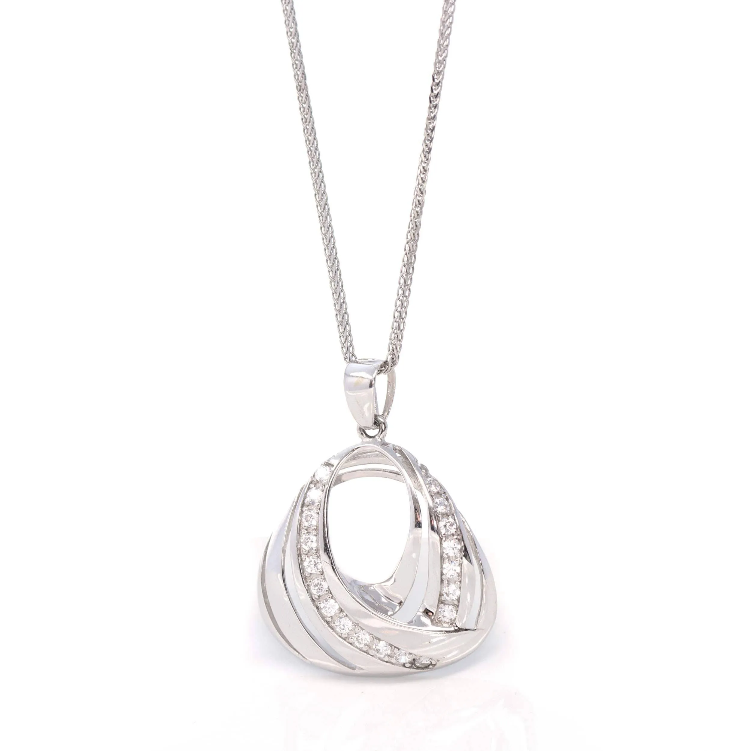 18k White Gold Necklace With Zircon