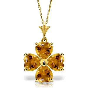 3.8 Carat 14K Solid Yellow Gold Joy Of My Life Citrine Necklace