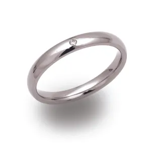 3mm Titanium Court Plain Band with Diamond