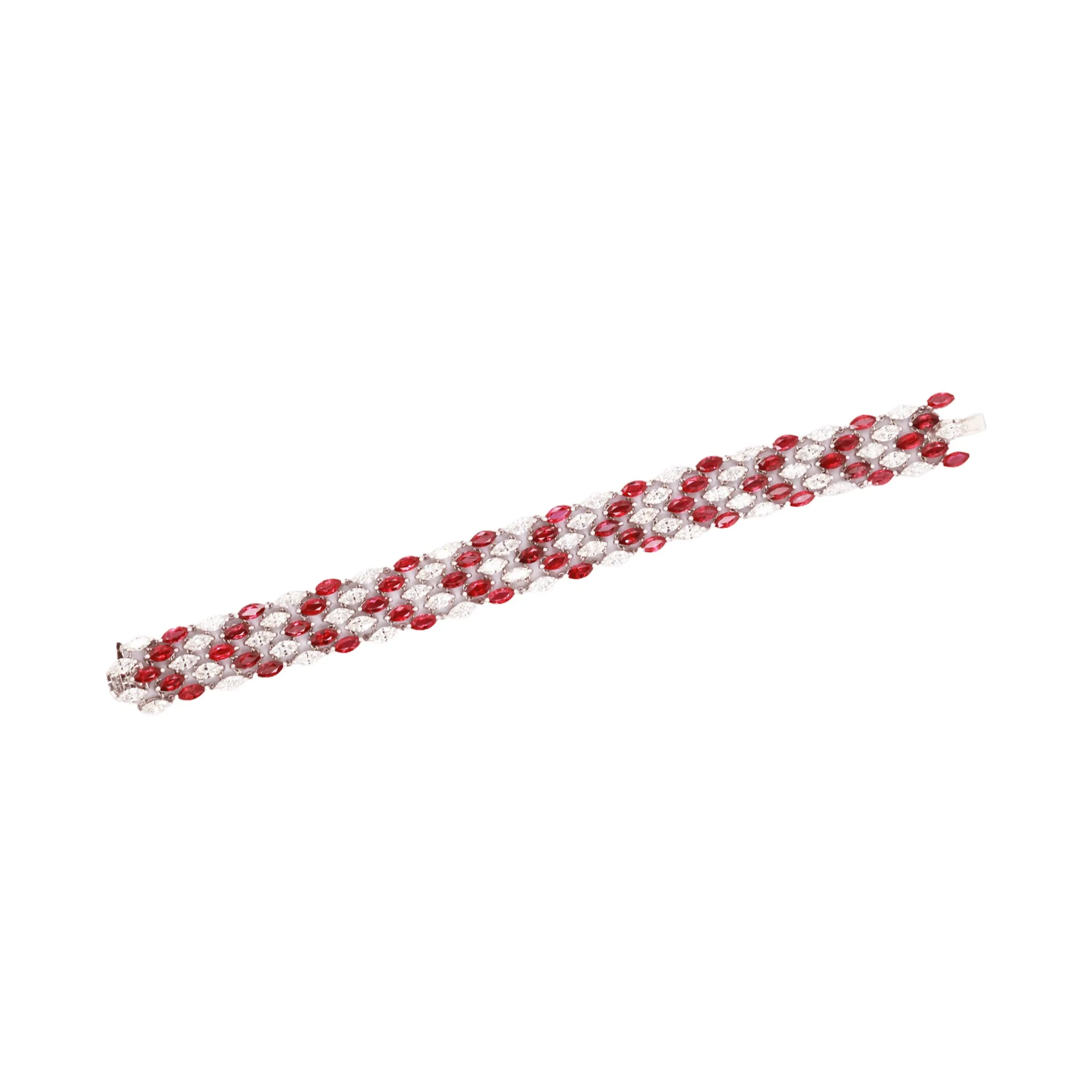 5 Row Ruby & Diamond Bracelet