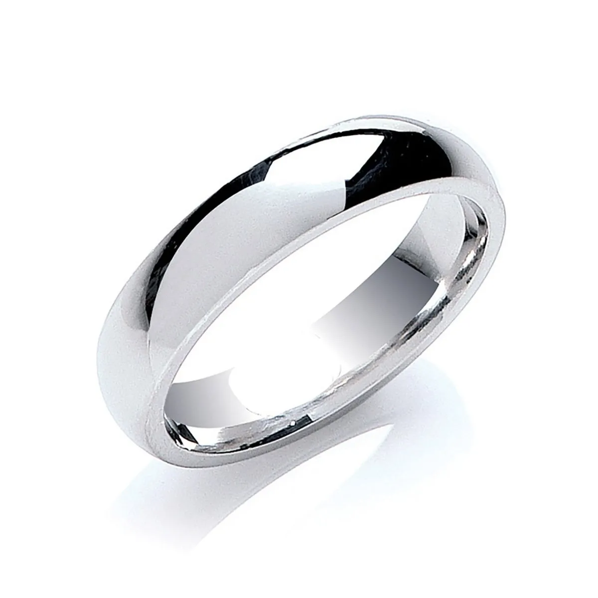 5mm Court Wedding Ring in 18ct White Gold