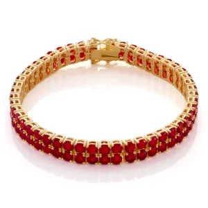 8mm, Ruby Dual-Row Tennis Bracelet