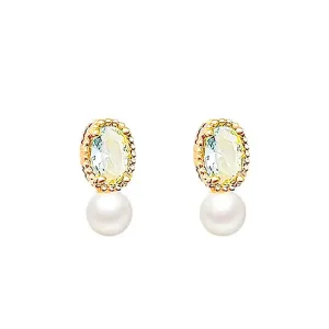 925 Silver Topaz Pearl Earrings