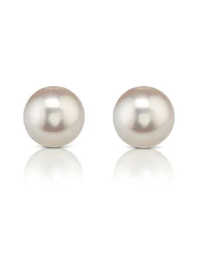 9.5-10mm Hanadama Akoya Round Pearl Stud Earrings