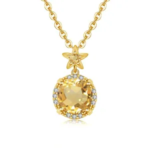 9MM Citrine Gemstone Pendant