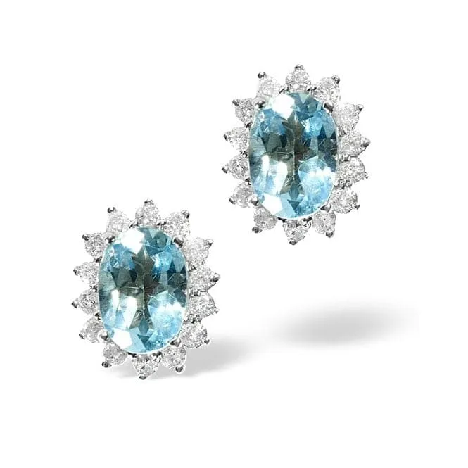 Acotis Diamonds 9K White Gold 0.42ct Diamond Opal Earrings F2254