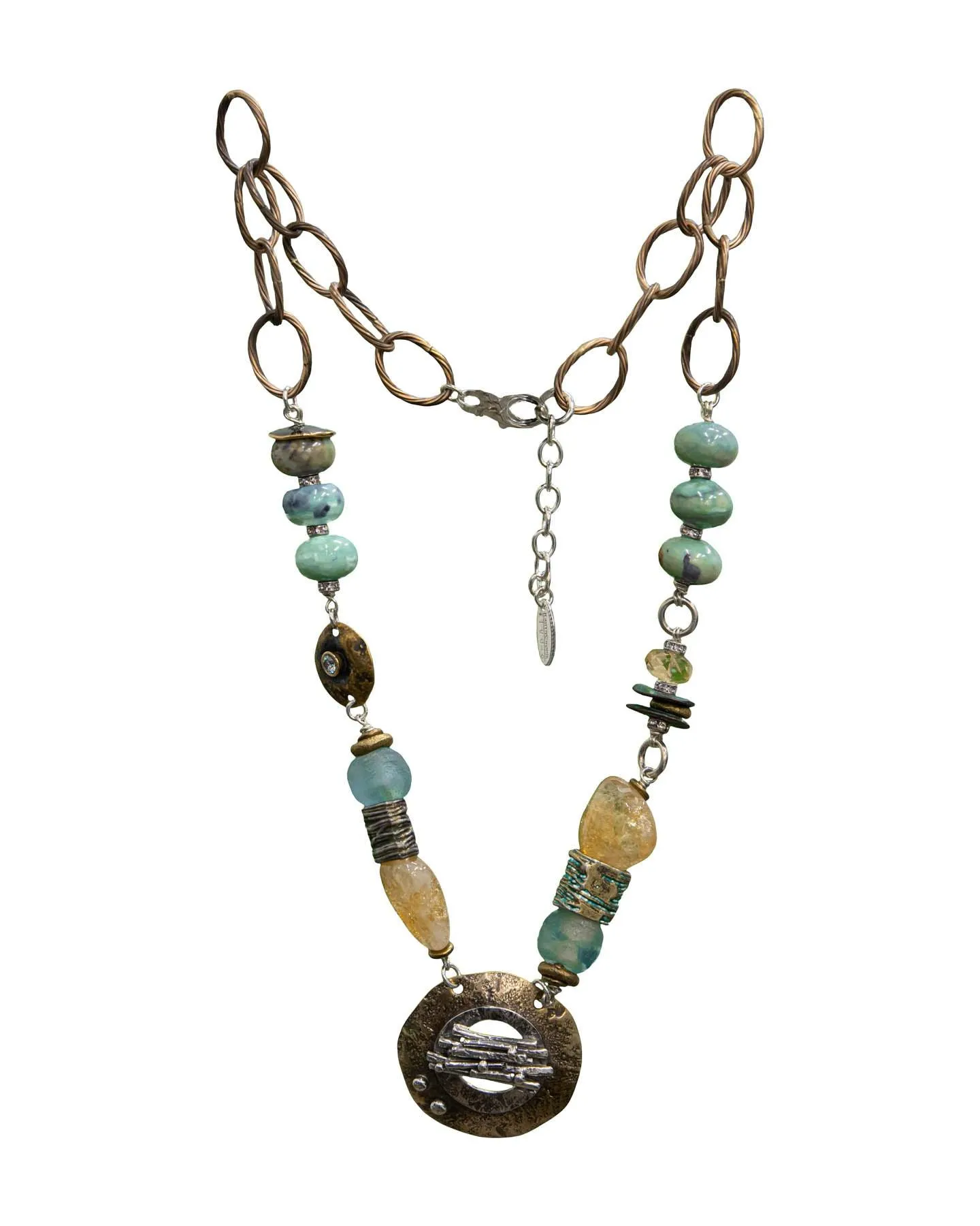 Agate-Citrine-Glass Necklace