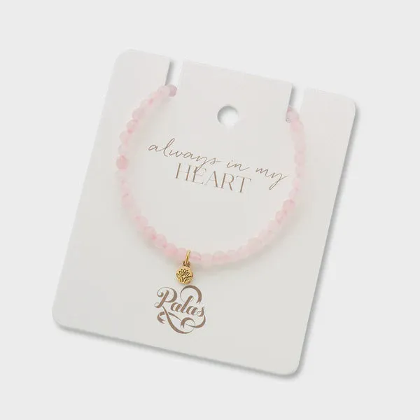 Always in my Heart Rose Quartz Gem Bracelet