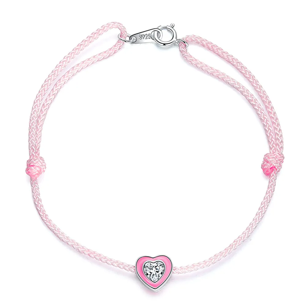 Angela Neon Pink & Beaded Charm Bracelet Set