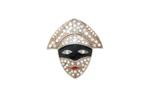 Art Deco Brooch Pierot Puppet Clown Mask