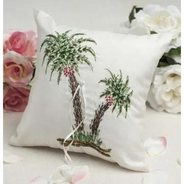 Beautiful Palm Tree Beach Ring Pillow