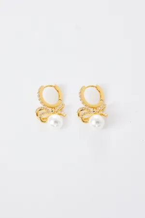 Belle Bow Pearl Drop Earring