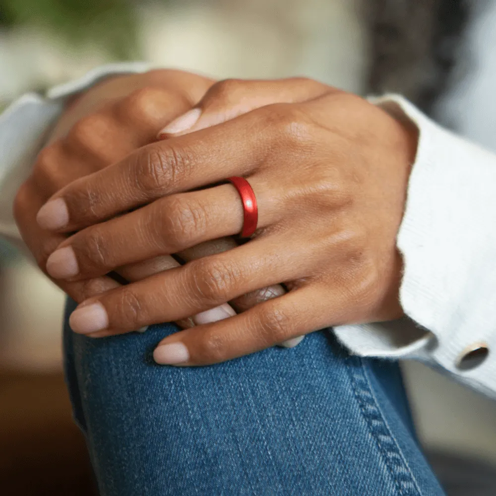 Birthstone Classic Thin Silicone Ring - Ruby