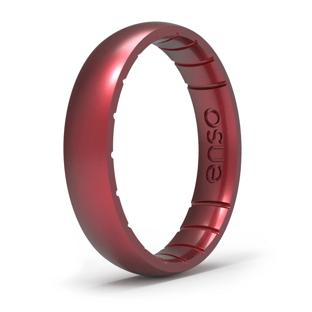 Birthstone Classic Thin Silicone Ring - Ruby