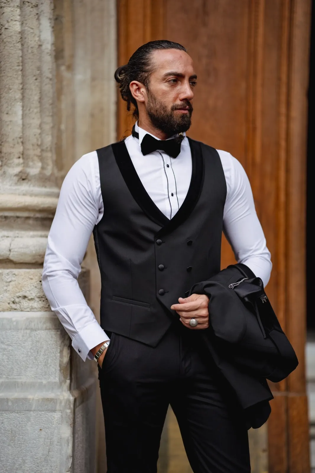 Black Slim Fit Groom Party Wedding Tuxedo for Men | GentWith