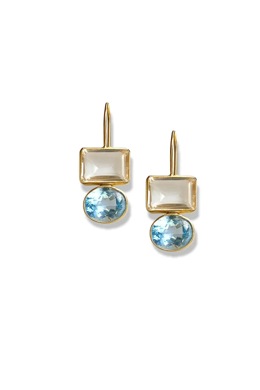 Blue Topaz & Quartz Middie Earrings