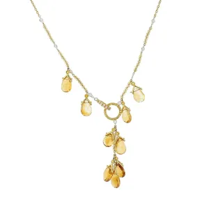 Briolette Citrine, Yellow Sapphire and Diamond Necklace