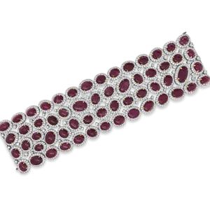 Cabochon Ruby & Diamond Bracelet