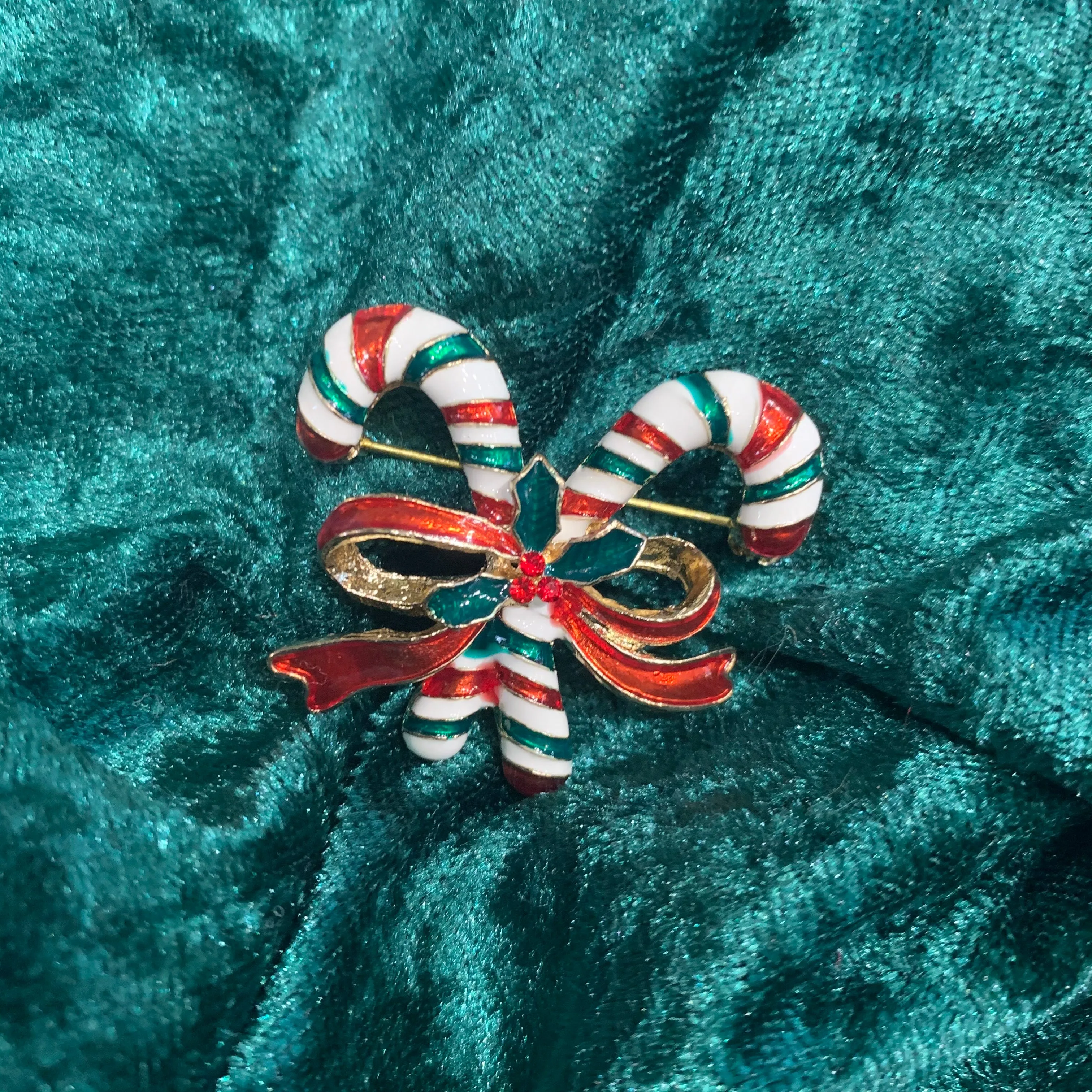 Candy Cane Christmas Brooch