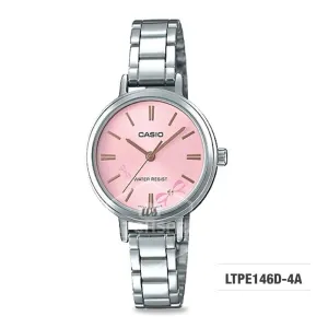 Casio Ladies' Fashion Standard Analog Silver Stainless Steel Watch LTPE146D-4A LTP-E146D-4A