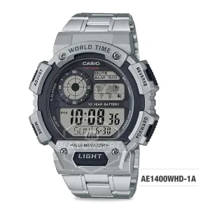 Casio Men's Standard Digital Silver Stainless Steel Watch AE1400WHD-1A AE-1400WHD-1A