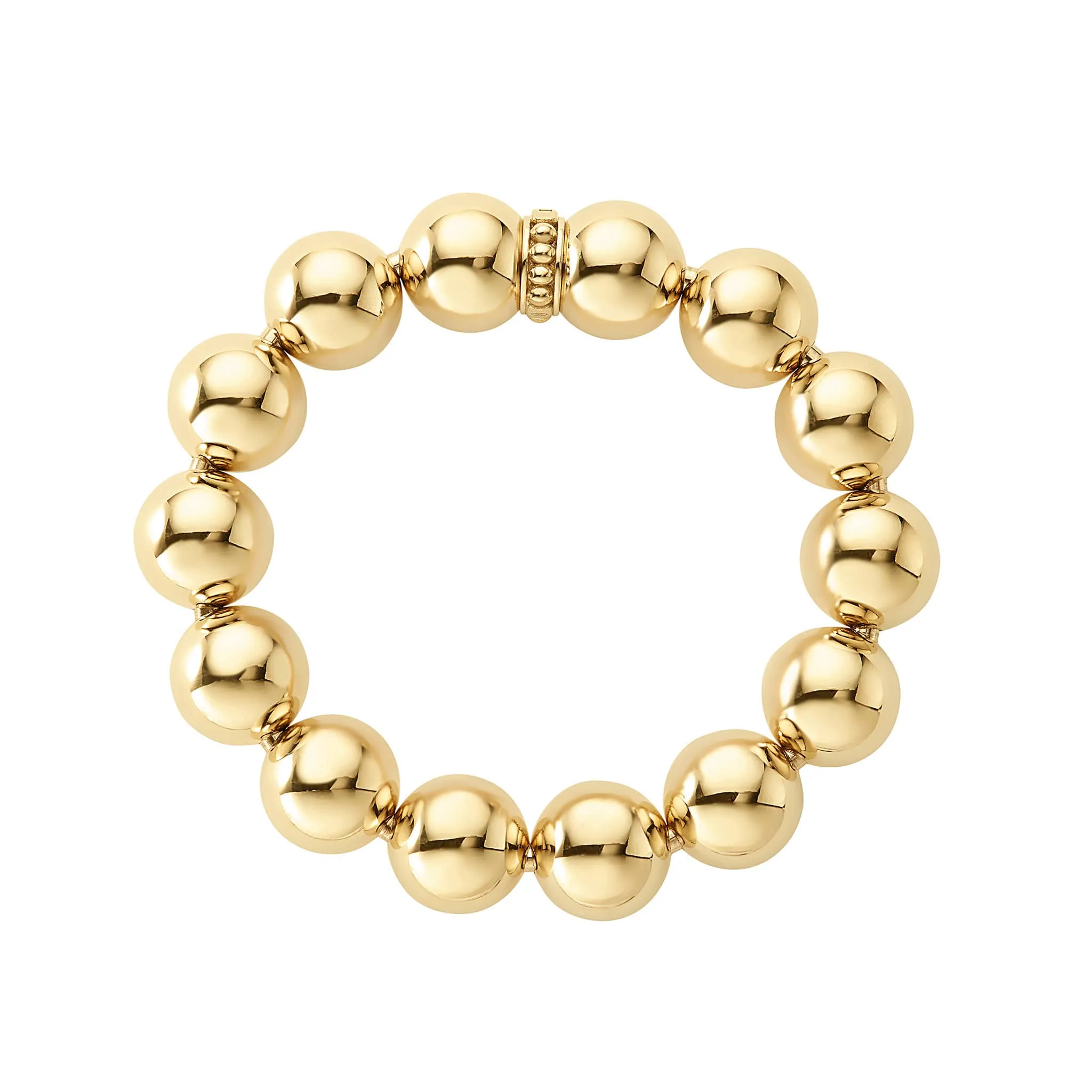 Caviar Gold 18K Gold Bead Bracelet 15mm