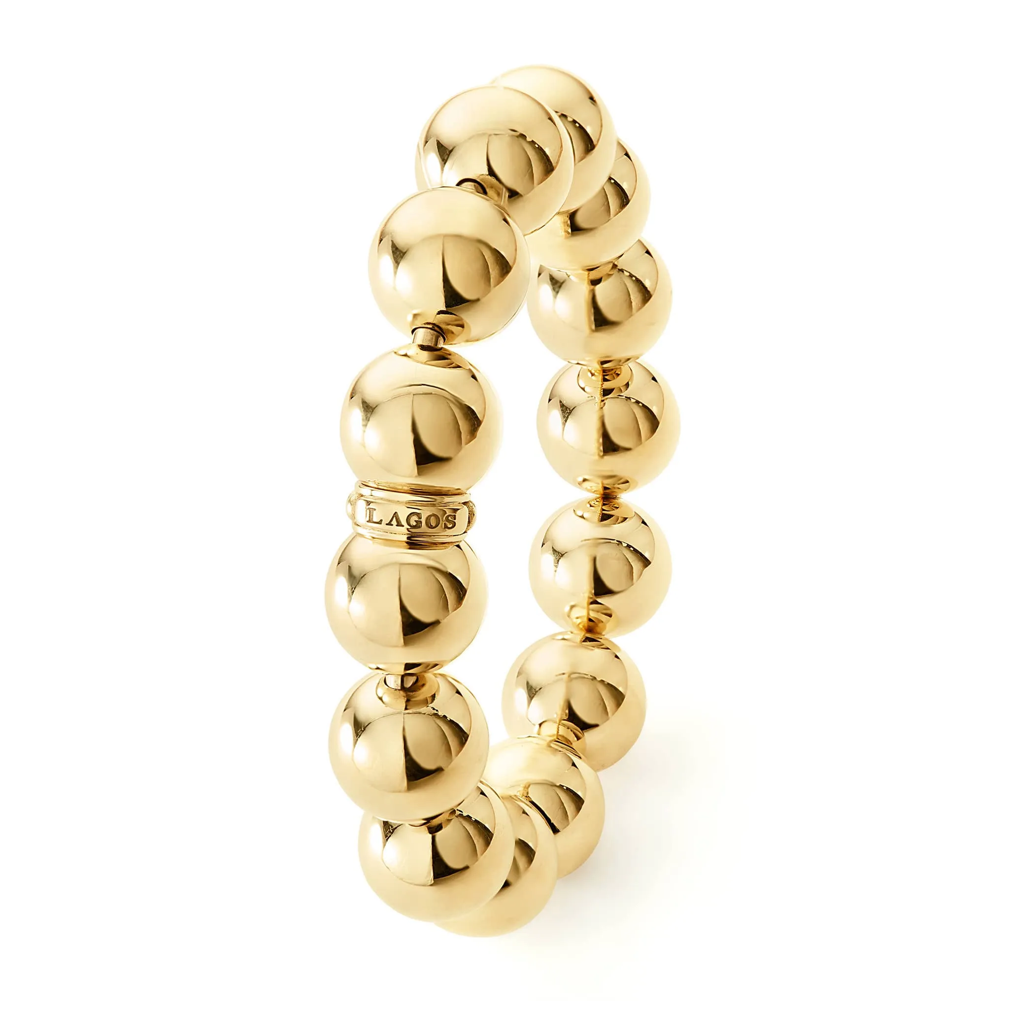 Caviar Gold 18K Gold Bead Bracelet 15mm