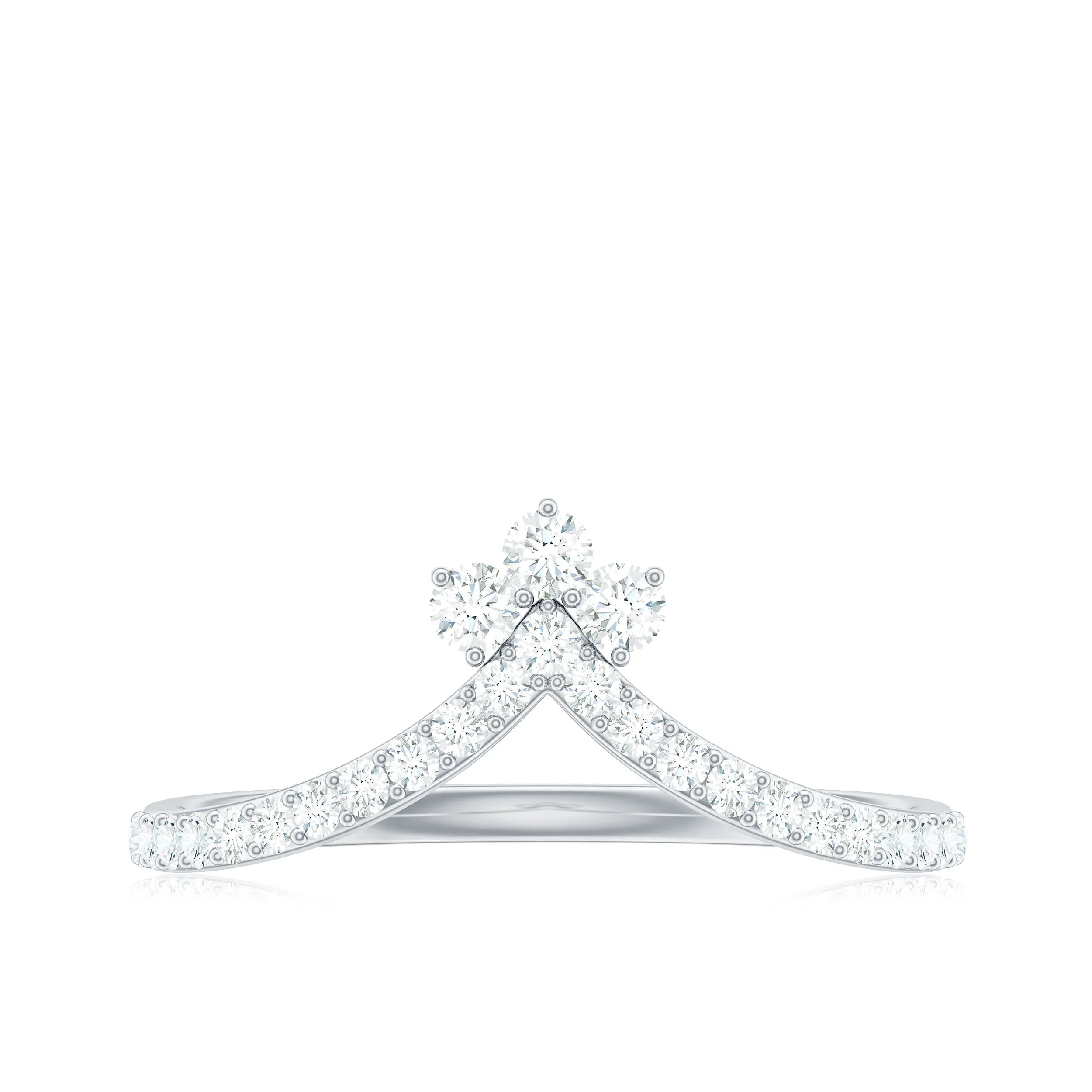 Certified Natural Diamond V Shaped Ring Enhancer