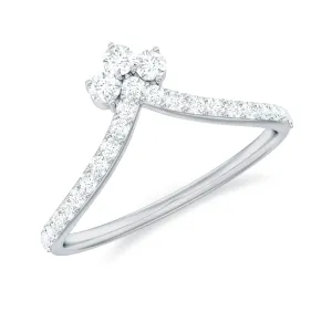 Certified Natural Diamond V Shaped Ring Enhancer