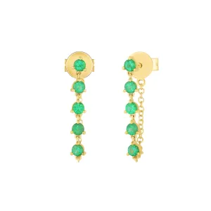 Chain Stud Earrings - Emerald